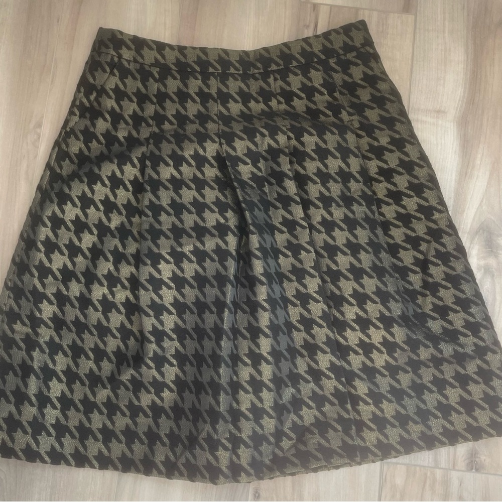 Ann Taylor Factory Womens Black Printed Skirt Size 10 pockets
